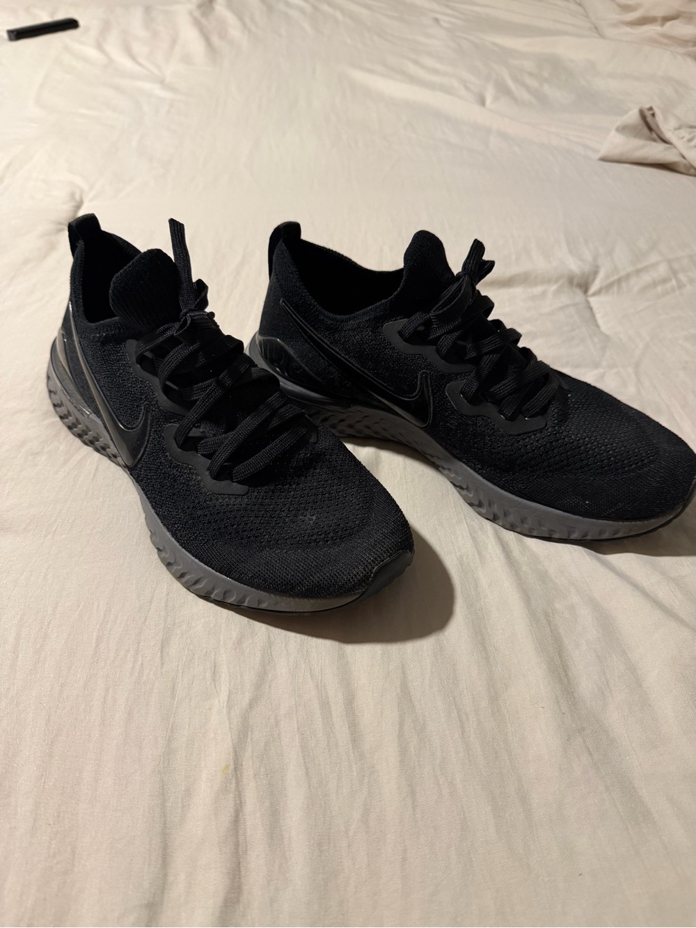 Nike All-Black Knit Trainer with Gray Sole